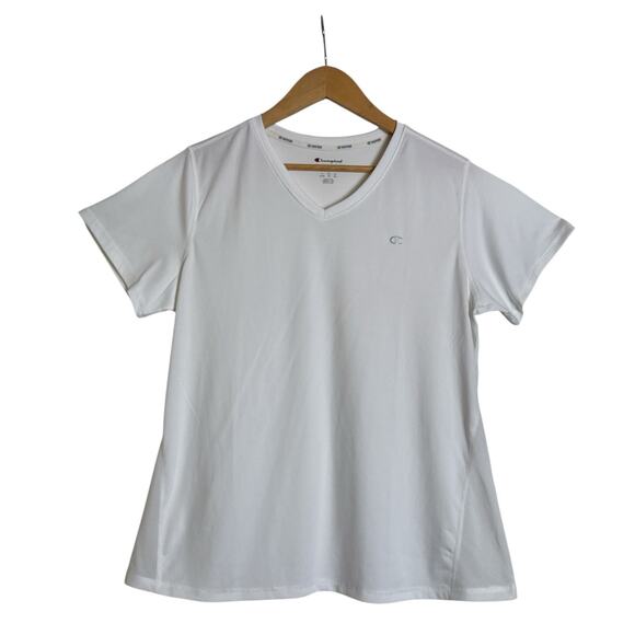 Champion Women's V-Neck Short Sleeve Vapor Select Tee Pullover Size XL White - Picture 2 of 7